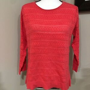 *ST. JOHN'S BAY* Pink 3/4 Sleeve Sweater Shirt Top Size Small